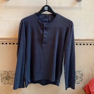 Theory gauzy textured cotton henley